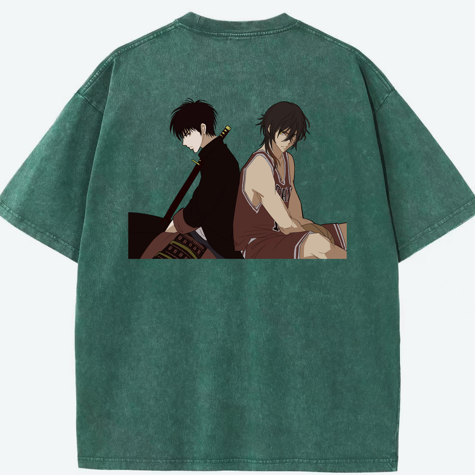 SLAM DUNK／スラムダンク 綿100% ヴィンテージ風 半袖Tシャツ（背面プリント）